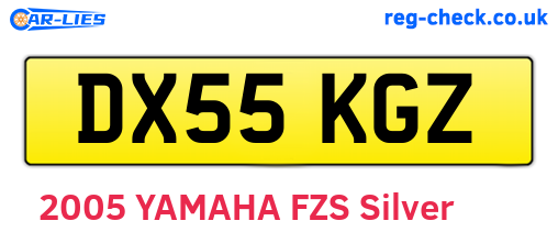 DX55KGZ are the vehicle registration plates.