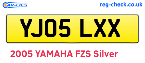 YJ05LXX are the vehicle registration plates.