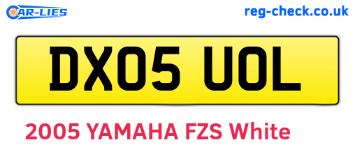 DX05UOL are the vehicle registration plates.