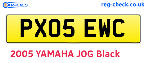 PX05EWC are the vehicle registration plates.