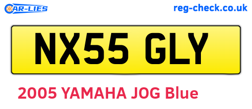 NX55GLY are the vehicle registration plates.
