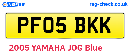 PF05BKK are the vehicle registration plates.