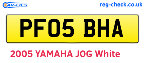 PF05BHA are the vehicle registration plates.