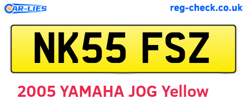 NK55FSZ are the vehicle registration plates.