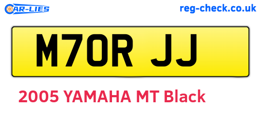M70RJJ are the vehicle registration plates.