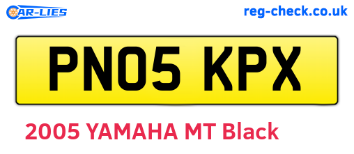PN05KPX are the vehicle registration plates.