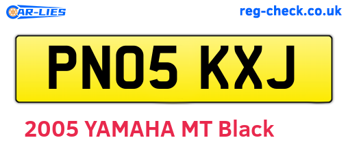 PN05KXJ are the vehicle registration plates.