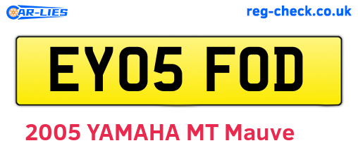 EY05FOD are the vehicle registration plates.