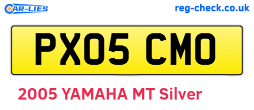 PX05CMO are the vehicle registration plates.