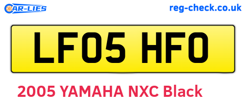 LF05HFO are the vehicle registration plates.