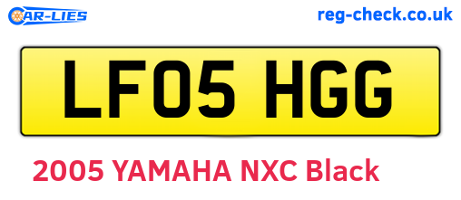 LF05HGG are the vehicle registration plates.