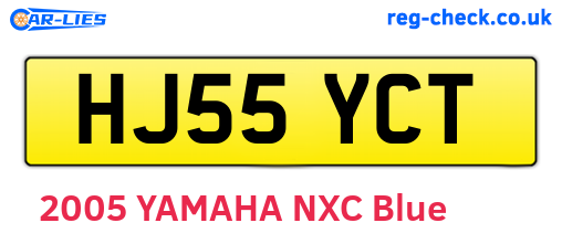 HJ55YCT are the vehicle registration plates.