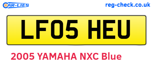 LF05HEU are the vehicle registration plates.