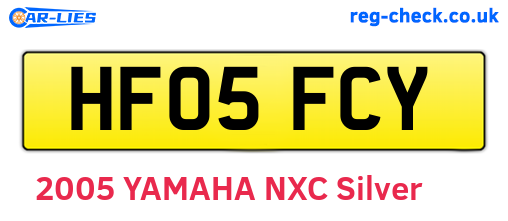 HF05FCY are the vehicle registration plates.