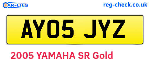 AY05JYZ are the vehicle registration plates.