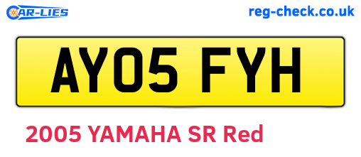 AY05FYH are the vehicle registration plates.