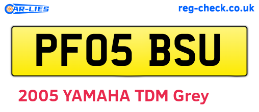 PF05BSU are the vehicle registration plates.