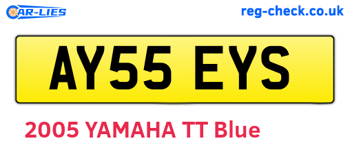 AY55EYS are the vehicle registration plates.