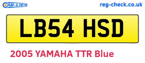 LB54HSD are the vehicle registration plates.