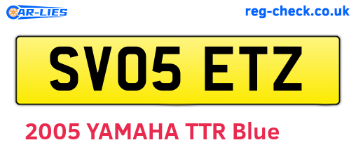 SV05ETZ are the vehicle registration plates.