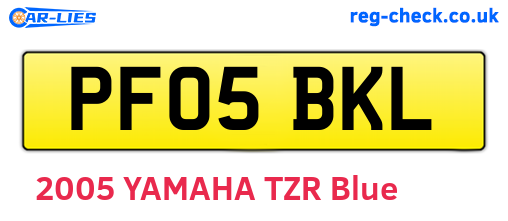 PF05BKL are the vehicle registration plates.