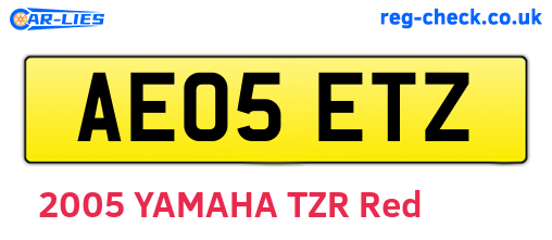 AE05ETZ are the vehicle registration plates.