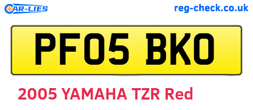PF05BKO are the vehicle registration plates.