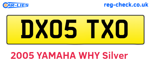DX05TXO are the vehicle registration plates.