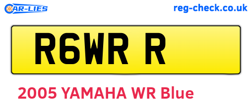 R6WRR are the vehicle registration plates.