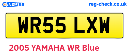 WR55LXW are the vehicle registration plates.