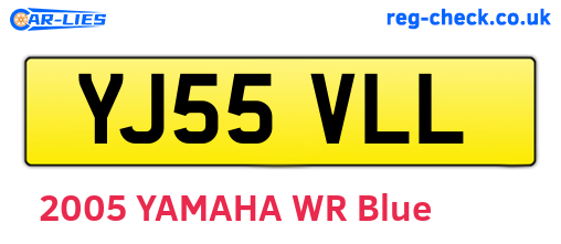 YJ55VLL are the vehicle registration plates.