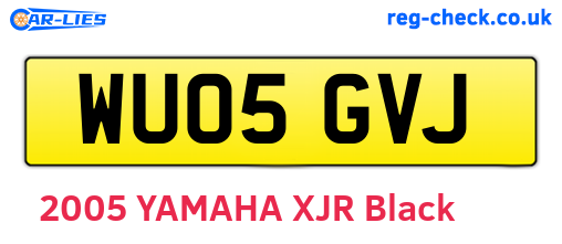 WU05GVJ are the vehicle registration plates.