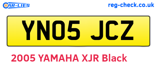 YN05JCZ are the vehicle registration plates.