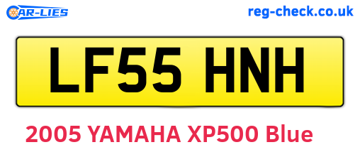 LF55HNH are the vehicle registration plates.