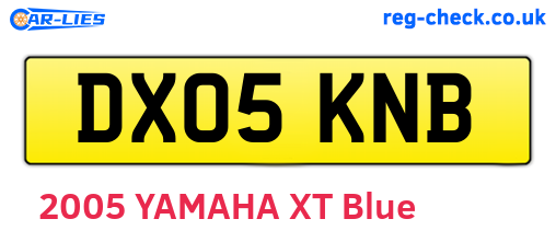 DX05KNB are the vehicle registration plates.