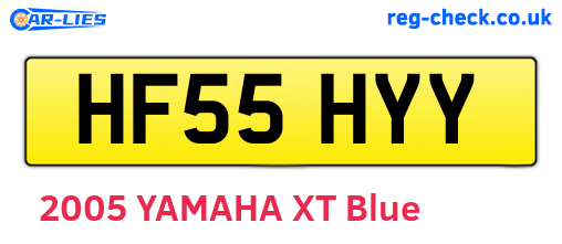 HF55HYY are the vehicle registration plates.