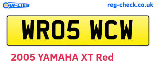 WR05WCW are the vehicle registration plates.