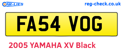 FA54VOG are the vehicle registration plates.