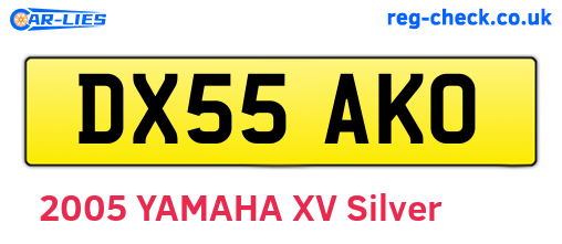 DX55AKO are the vehicle registration plates.