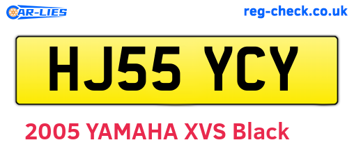 HJ55YCY are the vehicle registration plates.