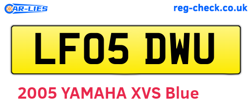 LF05DWU are the vehicle registration plates.