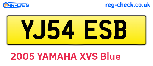 YJ54ESB are the vehicle registration plates.