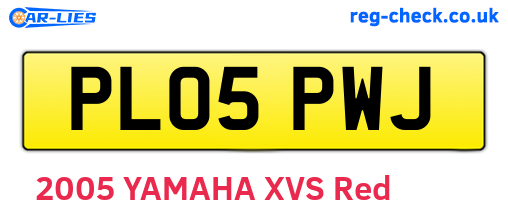 PL05PWJ are the vehicle registration plates.