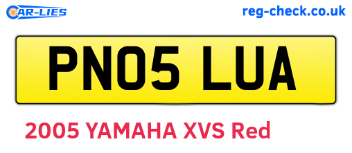 PN05LUA are the vehicle registration plates.