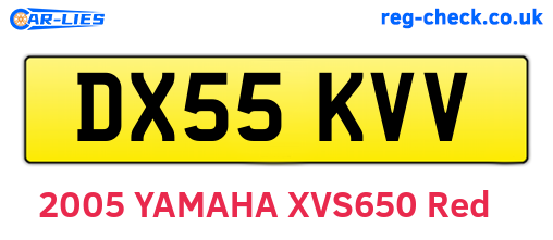 DX55KVV are the vehicle registration plates.