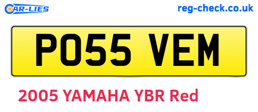 PO55VEM are the vehicle registration plates.