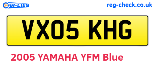 VX05KHG are the vehicle registration plates.