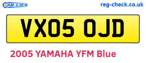 VX05OJD are the vehicle registration plates.