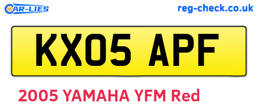 KX05APF are the vehicle registration plates.