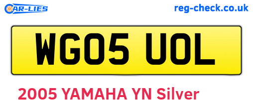 WG05UOL are the vehicle registration plates.